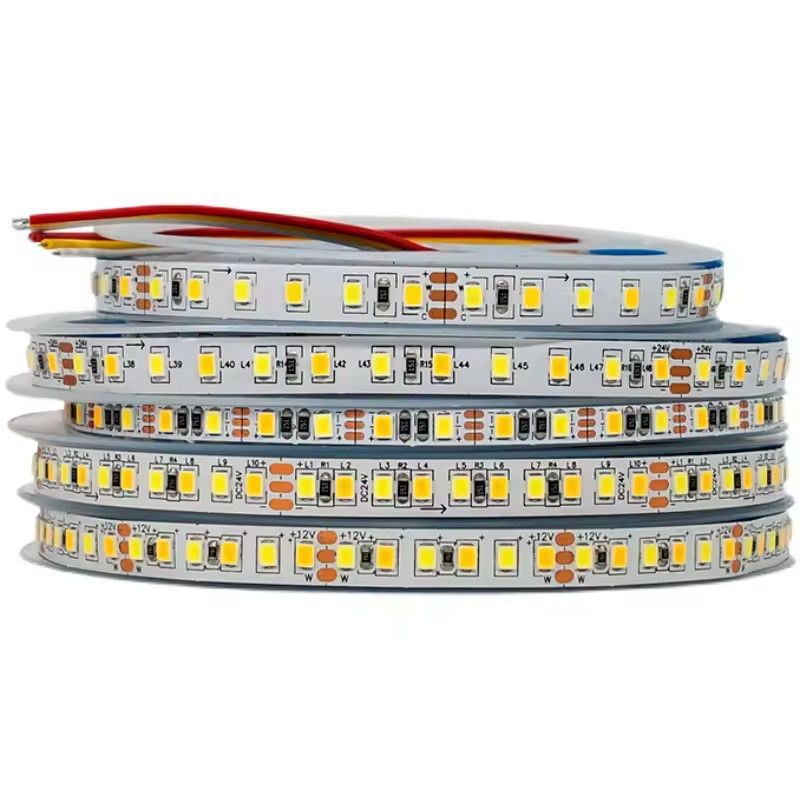 Factory sell Two-color CCT led strip light 24v Color Temperature Adjustable 120led 12v light 2835 led strip Decoration