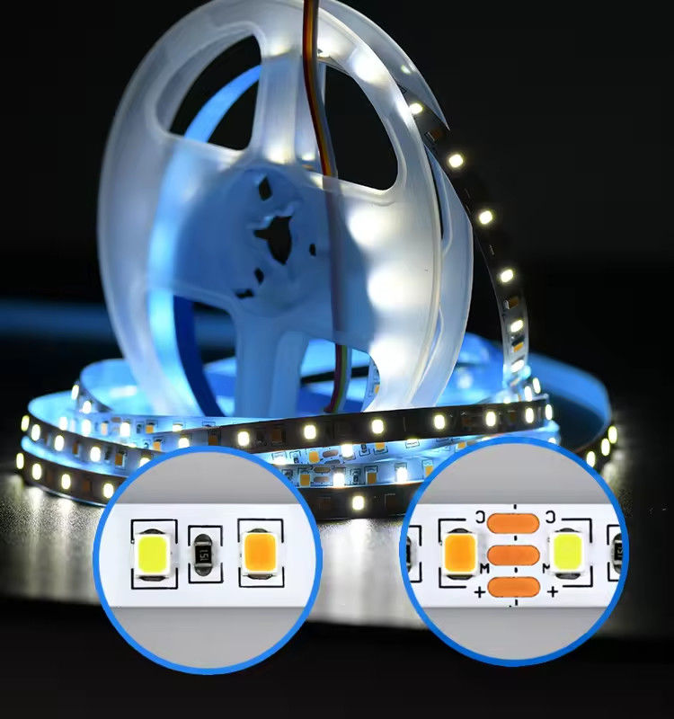 Factory sell Two-color CCT led strip light 24v Color Temperature Adjustable 120led 12v light 2835 led strip Decoration