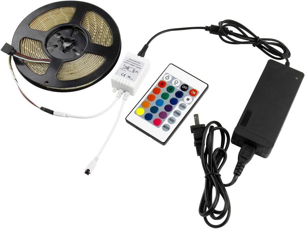 120 Degree Beam Angle RGB LED Strip 5M SMD5050 24 keys IR Controller Dimmable Strip
