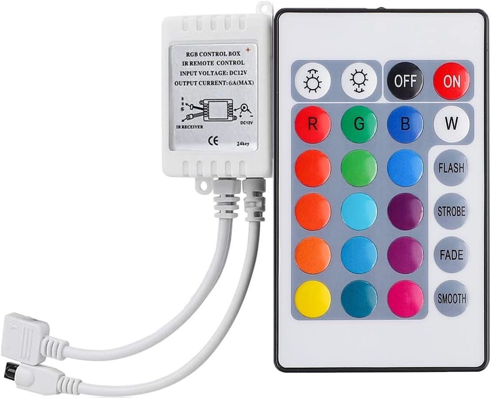 120 Degree Beam Angle RGB LED Strip 5M SMD5050 24 keys IR Controller Dimmable Strip