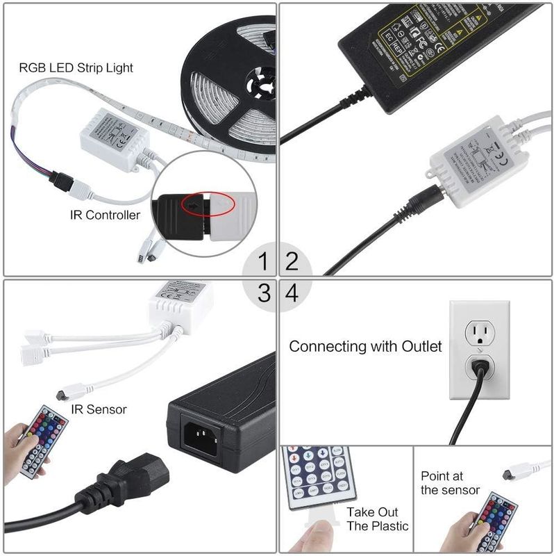 120 Degree Beam Angle RGB LED Strip 5M SMD5050 24 keys IR Controller Dimmable Strip