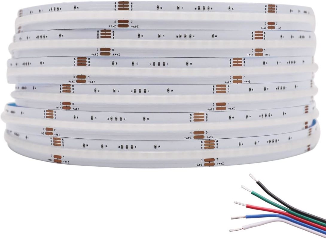 Dimmable 19W RGBW COB LED Strip with 784 LEDs/m IP20 Rating and DMX512/RF/Bluetooth/WiFi Control