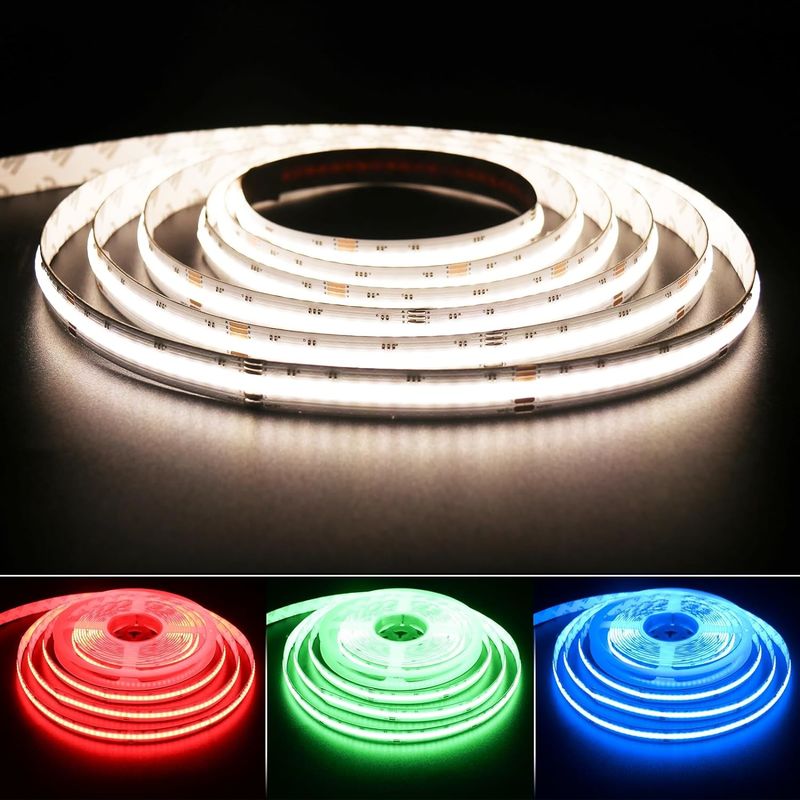 Dimmable 19W RGBW COB LED Strip with 784 LEDs/m IP20 Rating and DMX512/RF/Bluetooth/WiFi Control