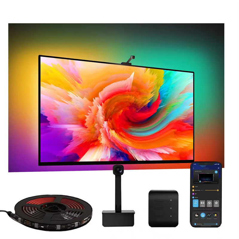 65-75 inches Alexa Google Home Ambient Smart App Wifi Immersion TV Backlights with Camera RGBIC