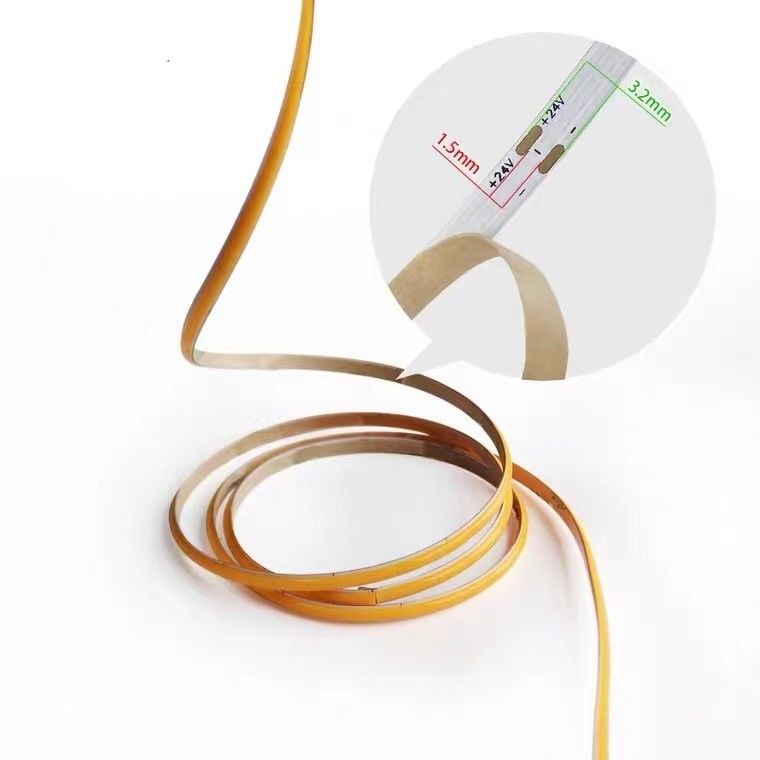 12v / 24V 8mm 90Ra 320d fob Aluminum Profile COB LED Strip for Decorating