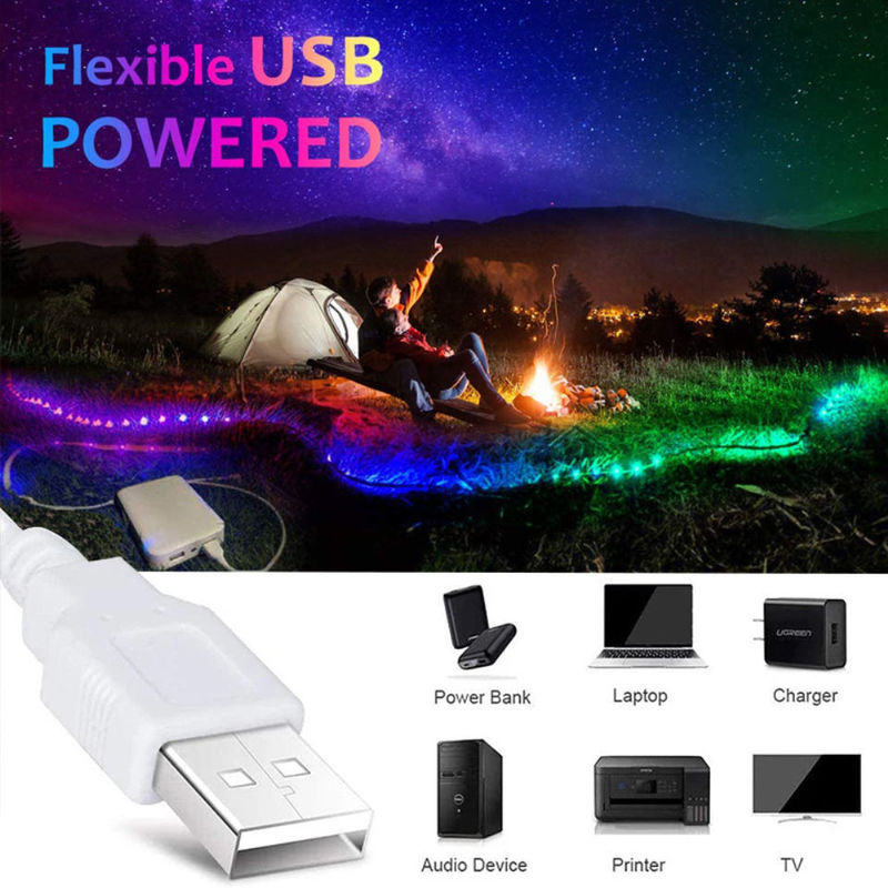 Smart LED Strip for Decoration 12V 5V USB Control Music Sync and RGB Color Temperature