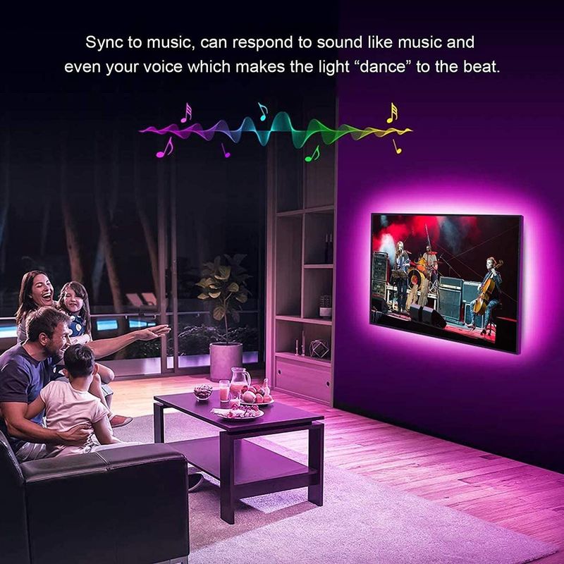 Smart LED Strip for Decoration 12V 5V USB Control Music Sync and RGB Color Temperature