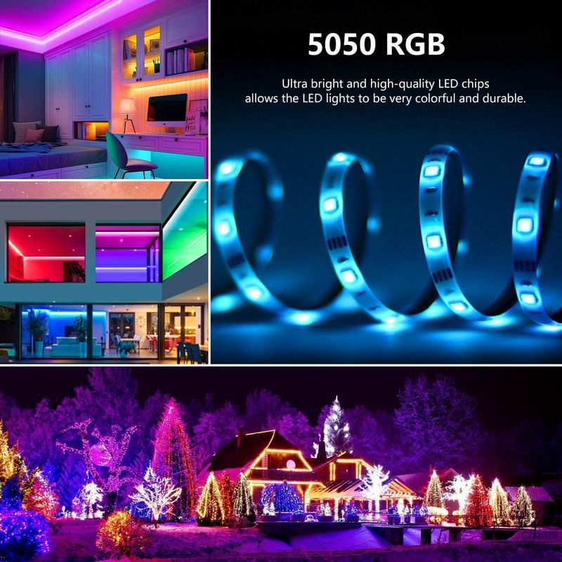 Smart LED Strip for Decoration 12V 5V USB Control Music Sync and RGB Color Temperature