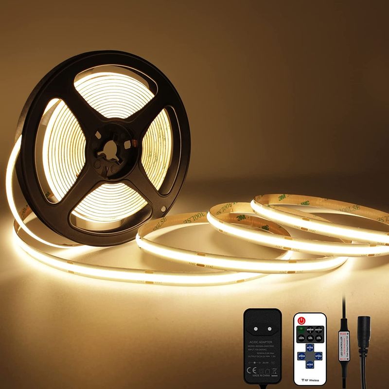 Custom Flexible 320 480 Leds Dc 5v 10000 Lumens Warm White Rgb Fcob Cct Cob Led Strip Light Warehouse