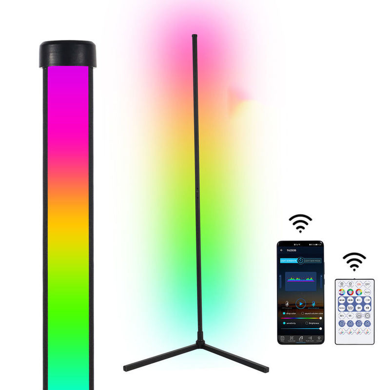 Home Hotel Lighting Decorative Floor Lamp with RGB Color Changing and Metal Glass Shade