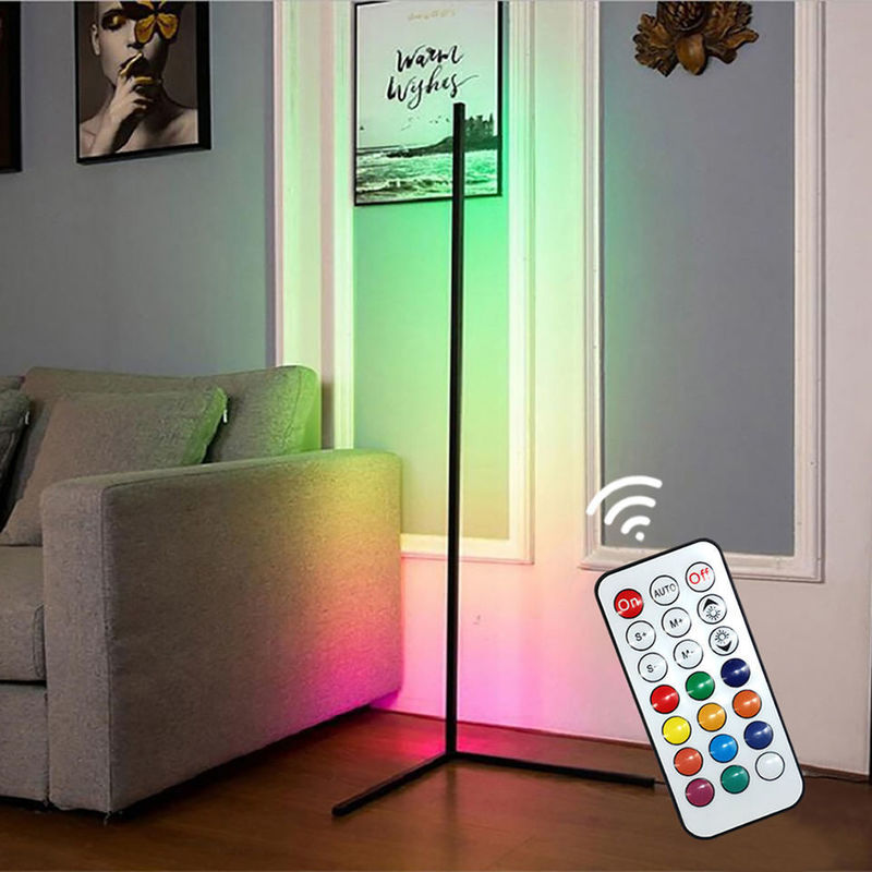 Home Hotel Lighting Decorative Floor Lamp with RGB Color Changing and Metal Glass Shade