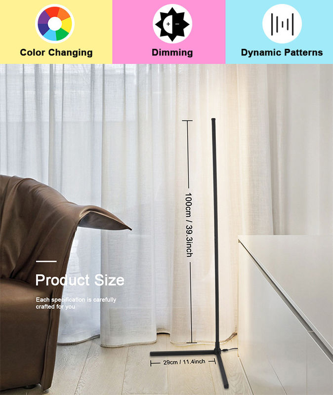 Home Hotel Lighting Decorative Floor Lamp with RGB Color Changing and Metal Glass Shade