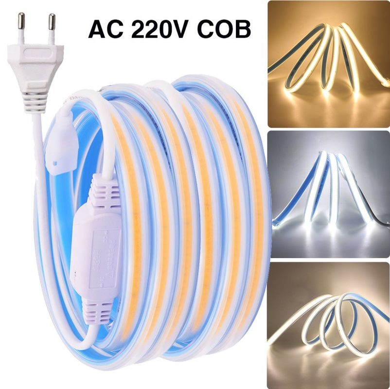 280leds / meter 12v 24v 220v Rgbw Cob Light Strip Cob Led Strip Length 50Meters/roll