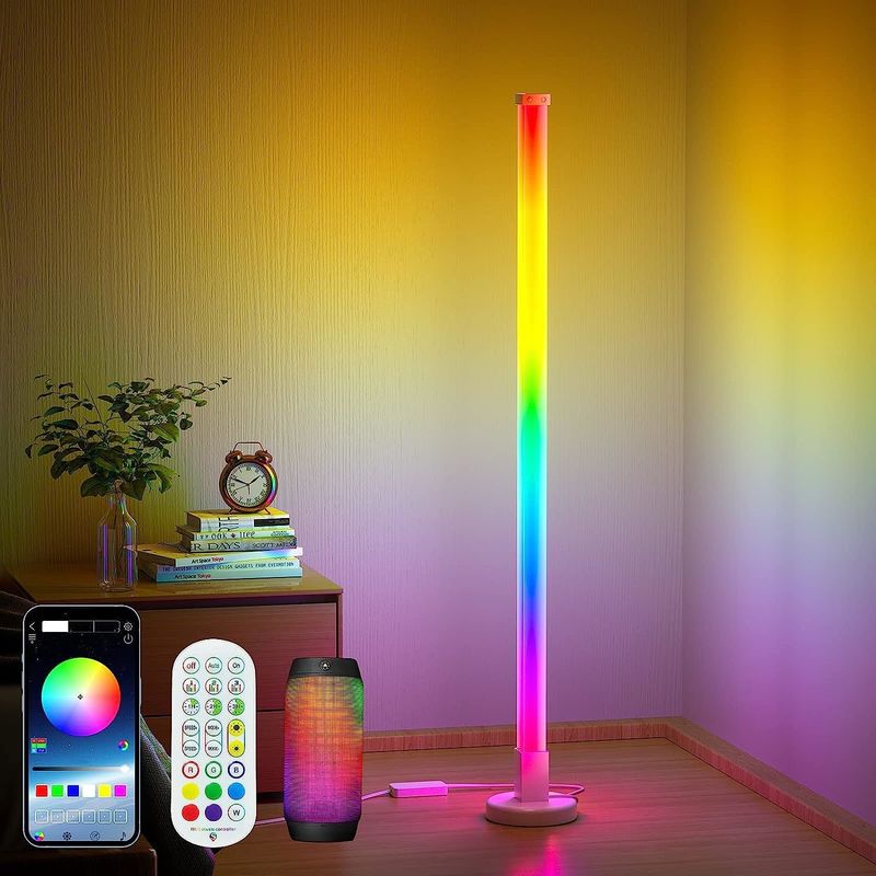 LED RGB Floor Lamps Modern Stand Floor Light with Remote Control and Support Dimmer
