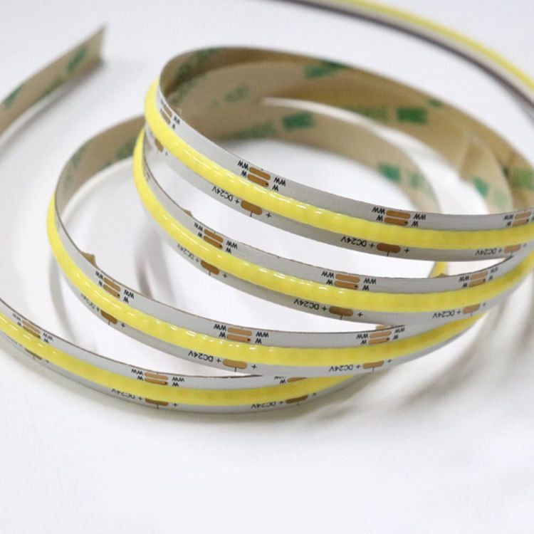 IP20 100lm 10W 24V FCOB Tunable White RA90 560LEDS COB LED Strip Thicker PCB with Dam