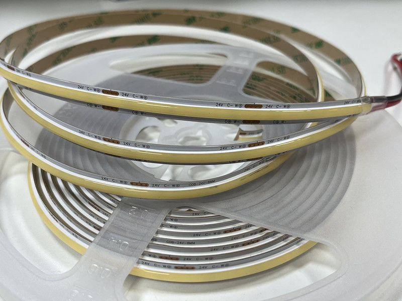 Damproof COB LED Strip CRI90 300LEDs/m 10m/roll with 3M Tape and No Voltage-drop DC12V