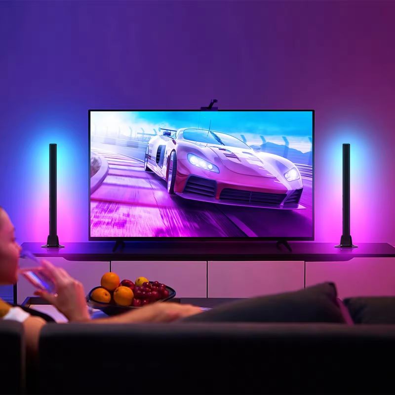 18LEDS Color Change RGB RGBIC Floor Lamp for Bedroom Decoration in 30cm and 50cm Sizes