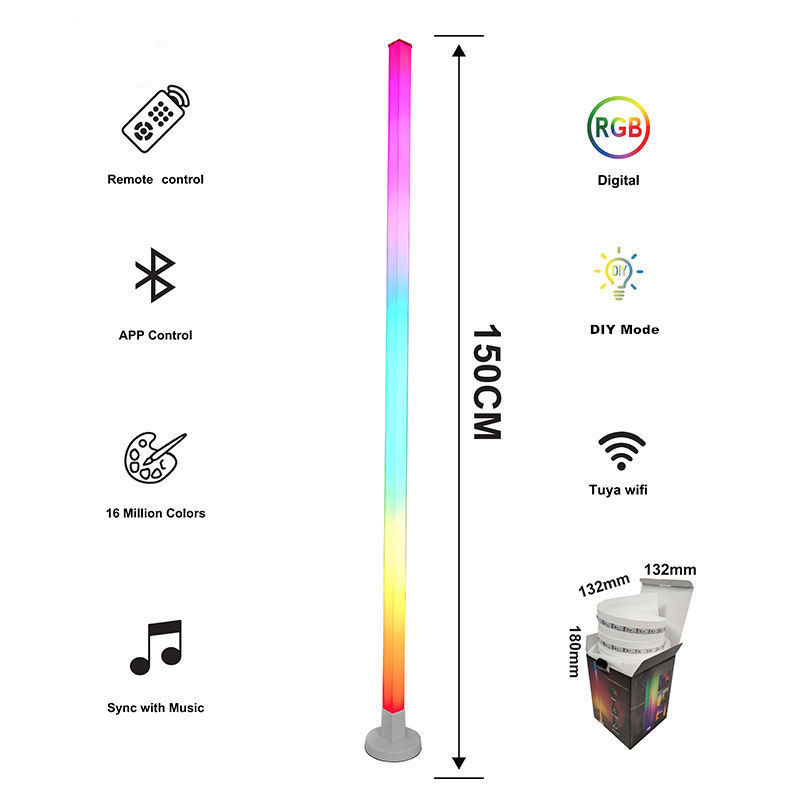 80lm/w Home Atmosphere Smart Led Floor Lamp with USB RGB Color Changing and IR Controller