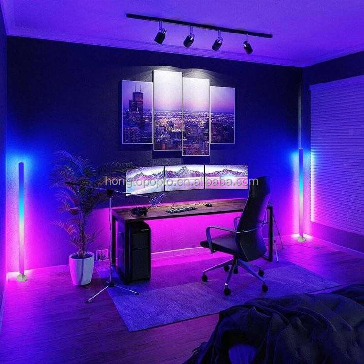 80lm/w Home Atmosphere Smart Led Floor Lamp with USB RGB Color Changing and IR Controller