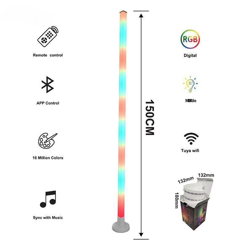 2024 Atmosphere Smart Home Light Rgb Led Floor Lamp with Iron Base and Remote Control