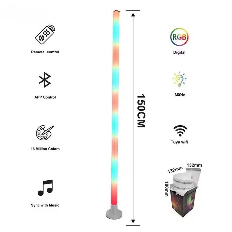 1.5M ASB Smart Home LED Strip with IR Remote Control and Music RGBIC for Floor Corner Lamp