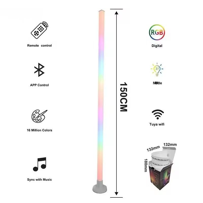 1.5M ASB Smart Home LED Strip with IR Remote Control and Music RGBIC for Floor Corner Lamp