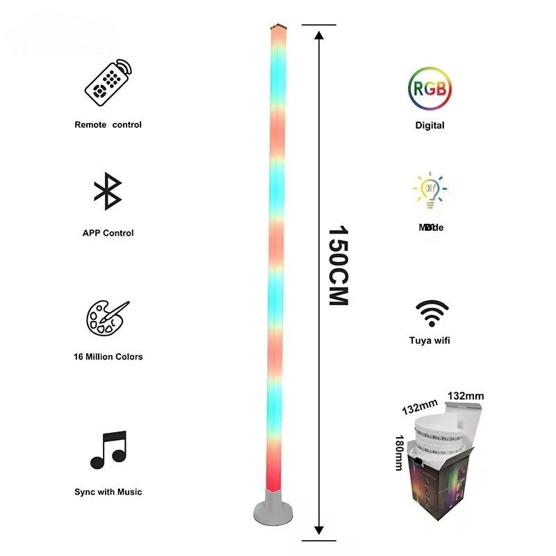 1.5M ASB Smart Home LED Strip with IR Remote Control and Music RGBIC for Floor Corner Lamp