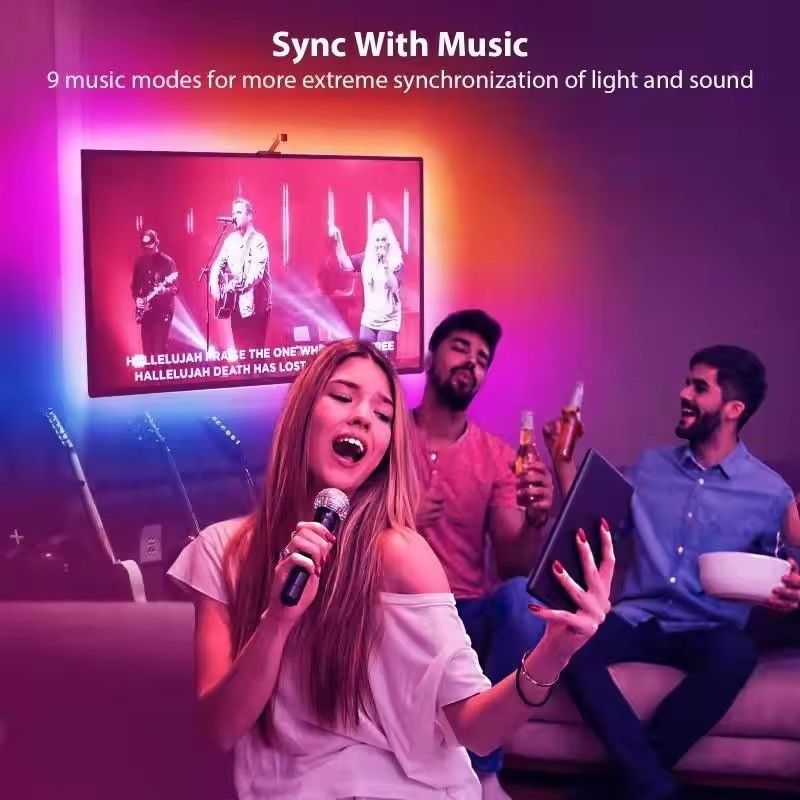 55-65 inches Alexa Google Home Ambient Smart App Wifi Immersion TV LED Backlights 3.8m 12.5ft ROLL with Camera