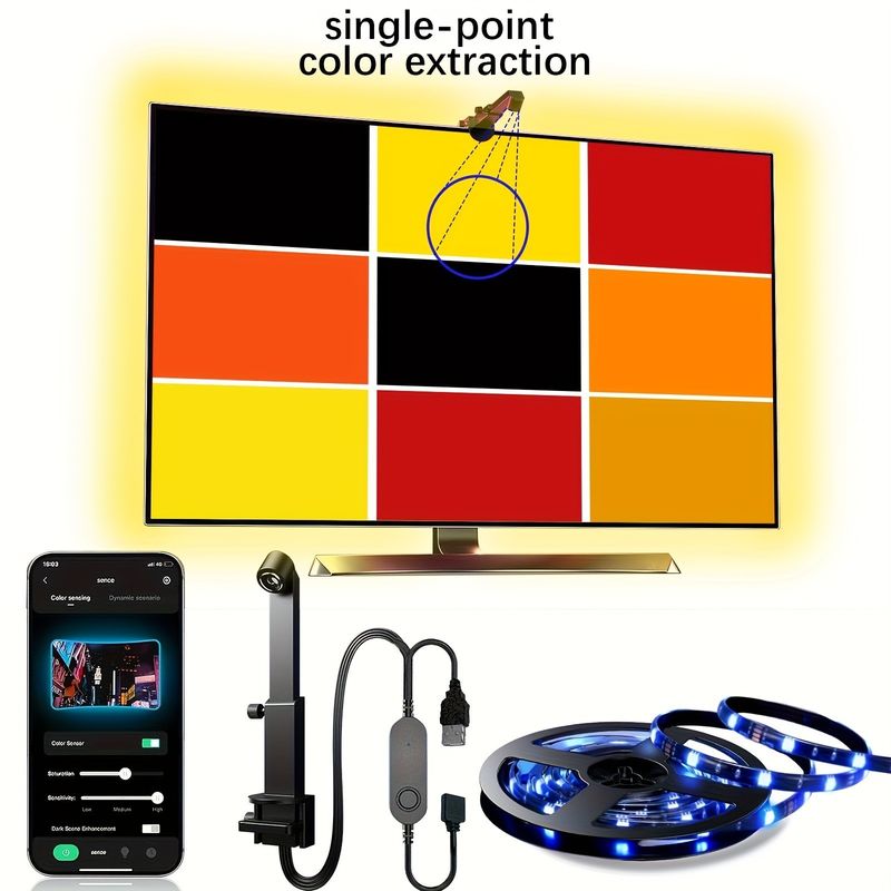 55-65 inches Alexa Google Home Ambient Smart App Wifi Immersion TV LED Backlights 3.8m 12.5ft ROLL with Camera