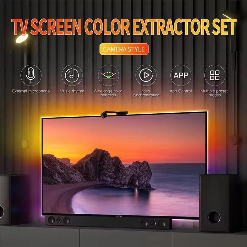 LED Type Smd5050 Led Chip Atmosphere 16.4ft LED Strip Sync to Screen Music for Google TV