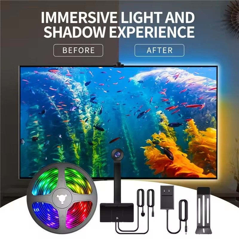 LED Type Smd5050 Led Chip Atmosphere 16.4ft LED Strip Sync to Screen Music for Google TV