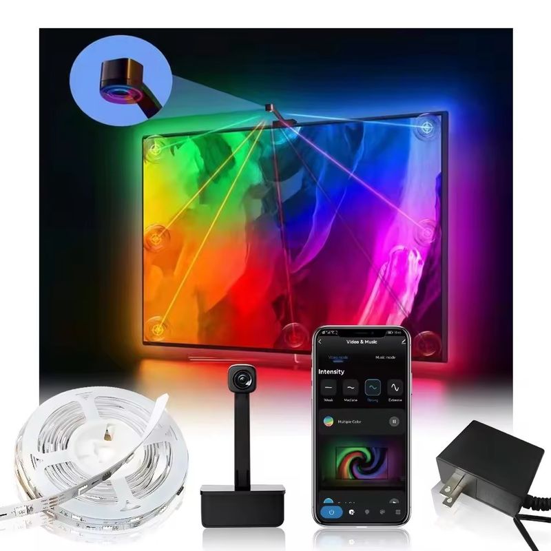 LED Type Smd5050 Led Chip Atmosphere 16.4ft LED Strip Sync to Screen Music for Google TV