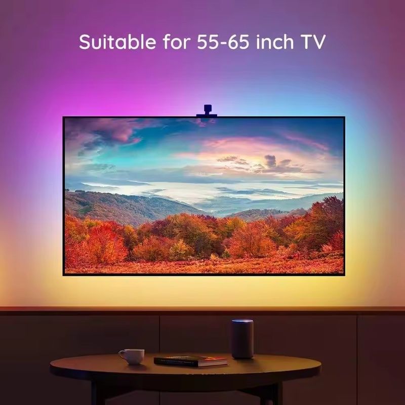 RGB Decor Bar LED Smart TV Backlight Strips Lights With Camera IP20 3.8m 12V for TV