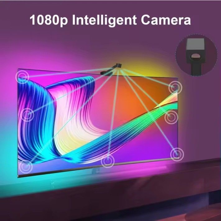 RGB Decor Bar LED Smart TV Backlight Strips Lights With Camera IP20 3.8m 12V for TV
