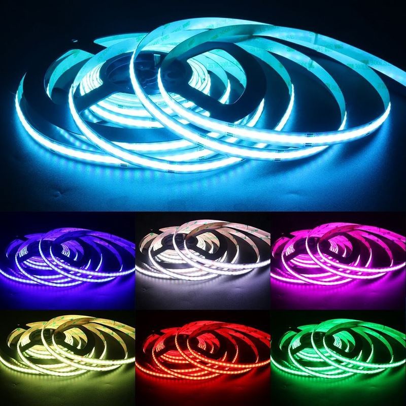 756led RGB 10mm Wide COB LED Strip Light Direct Support Dimmer and Wide Voltage Range