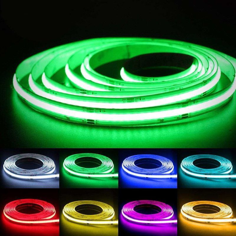 10mm PCB Width Flexible RGB COB LED Strip Light Light Source LED Spot Free IP20 DC 12V