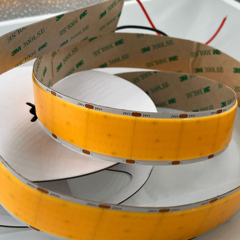 Dimmable Copper Cob Ribbon Rope Flexible Cob Led Strip High Density 1600leds Per Meter 3500K Ra 90 0.3kg 24v 30mm Width