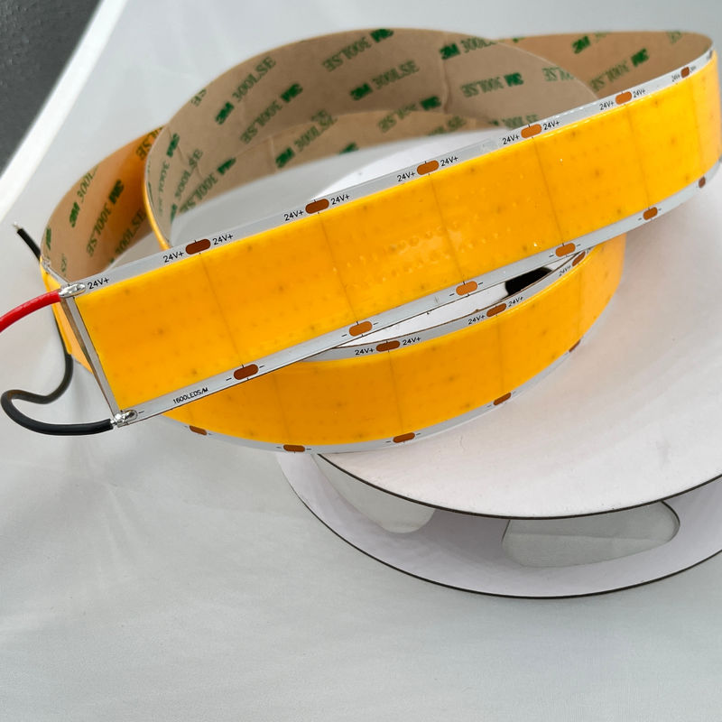 Dimmable Copper Cob Ribbon Rope Flexible Cob Led Strip High Density 1600leds Per Meter 3500K Ra 90 0.3kg 24v 30mm Width
