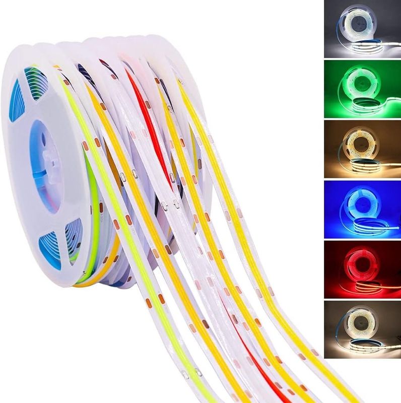 320leds/m 90Ra 5mm Width 12V 24V Flexible COB LED Strip Light 2700K 3000K 4000K 6000K