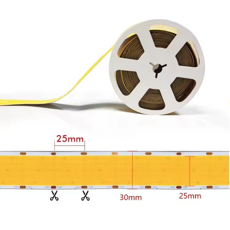 Super Wide 1600LEDs Ultra Wide COB LED Strip 80 Color Rendering Index IP20 Rated 30000 Working Hours for Project