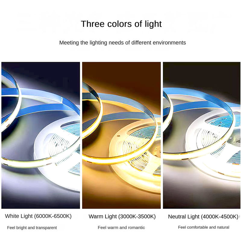 High CRI 90 COB LED Strip Light 480leds/m 2700K 3000K 4000K 6000K No Voltage Drop