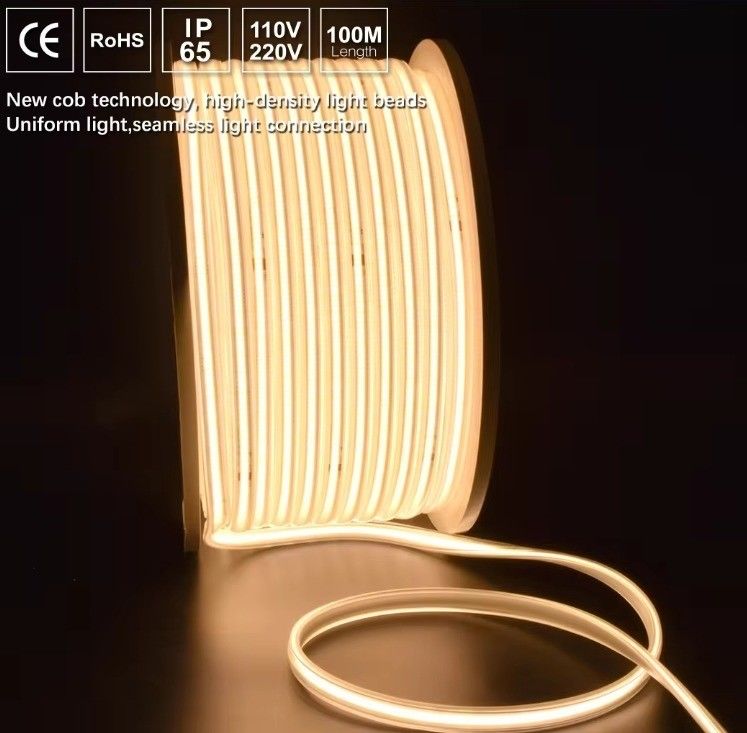 COB LED Strip Light Waterproof IP65 220V 110V 2- Color Temperature 2700K/3000K/4000K/6000K