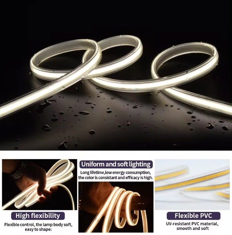 High Voltage COB LED Strip 50m/roll 100m/roll DEFAULT Waterproof IP65 Dimmer Support