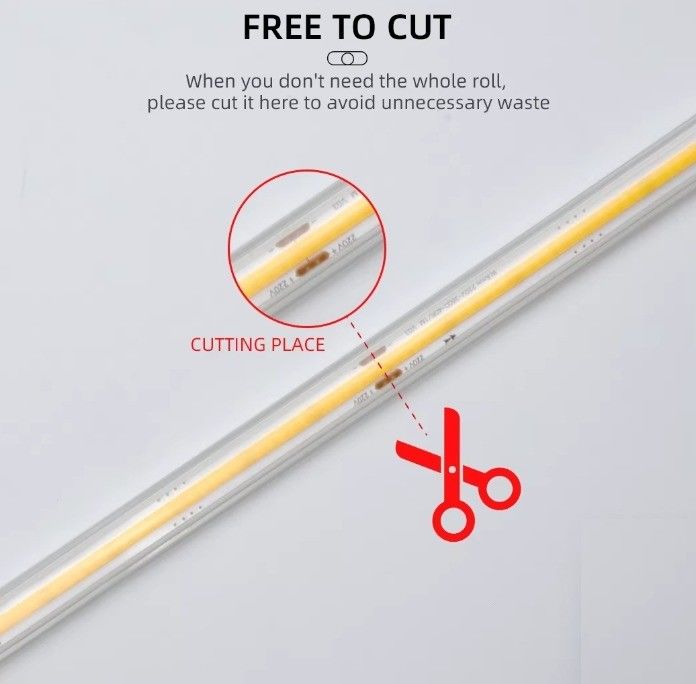 High Voltage COB LED Strip 50m/roll 100m/roll DEFAULT Waterproof IP65 Dimmer Support