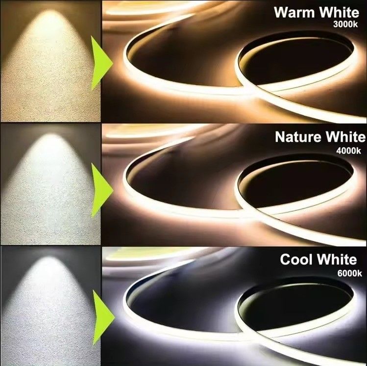 Lamp Luminous Efficiency 80lm/w Long Lifespan 50000 Hours COB LED Strip CRI 90 5M per Roll DC12V 300 LEDs per Meter