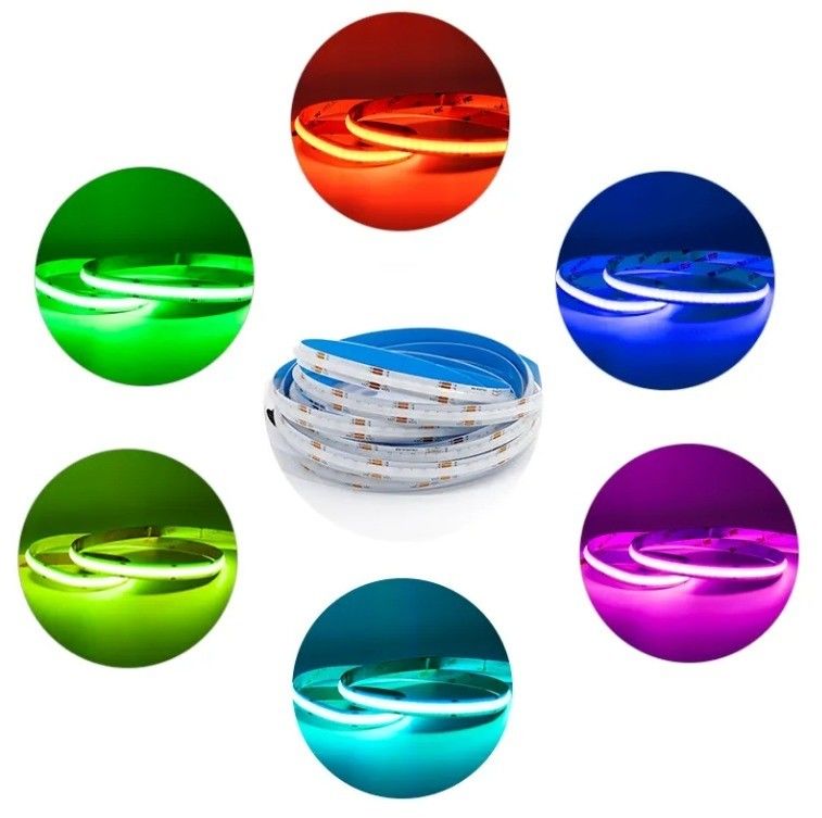 80lm/w 400leds/m Ultra Thin 5V 12V 24V IP20 White COB LED Light Strip 3mm 5mm Width White Blue Red Green FCOB LED Strip