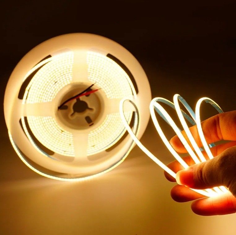 80lm/w 400leds/m Ultra Thin 5V 12V 24V IP20 White COB LED Light Strip 3mm 5mm Width White Blue Red Green FCOB LED Strip