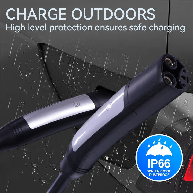 3.7 Kw EV Charger 5m Type 2 Female Charging Plug With LCD Indicator Light